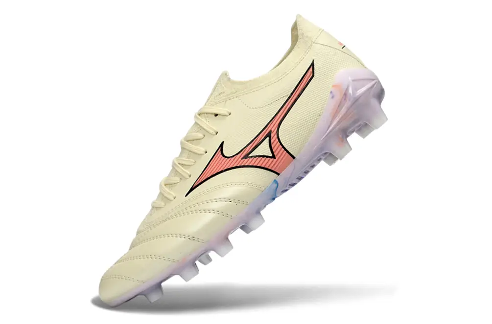 Close-up of Mizuno Morelia Neo IV Japan FG football boot's upper material