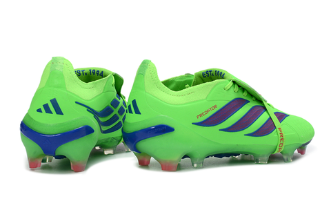 Professional footballer wearing Adidas Predator 26 Elite Tongue FG soccer cleats in a game setting