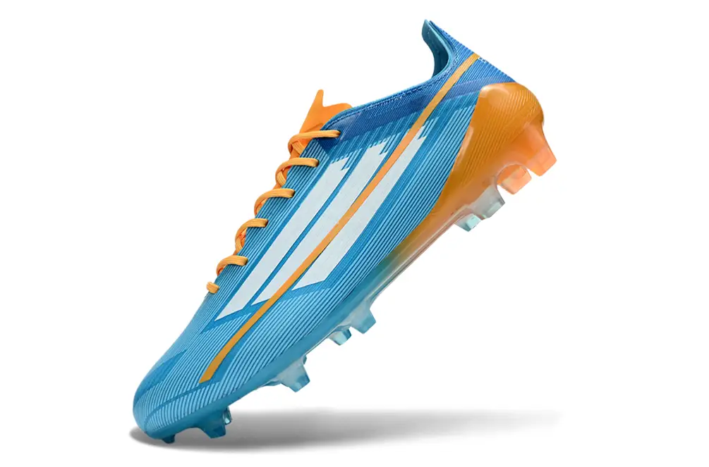 Close-up of Adidas F50 Elite FG football boot upper, premium materials